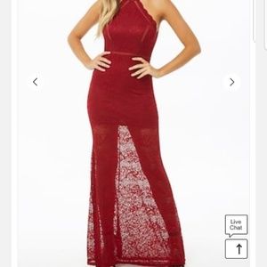 Lace Halter Maxi Dress